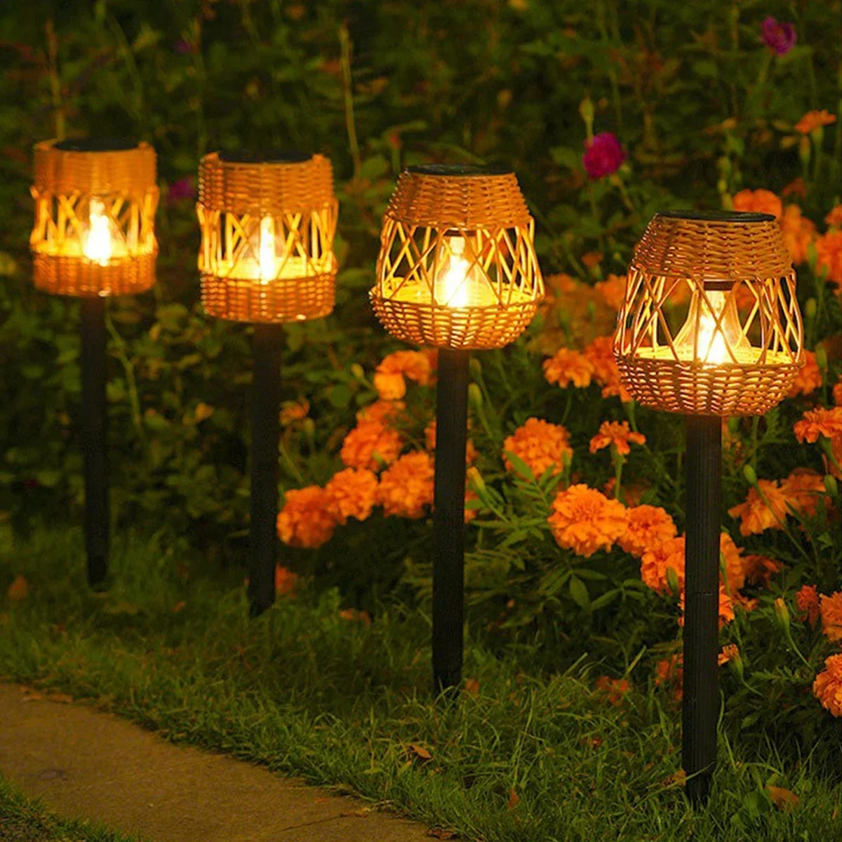 

Фонари для газона на солнечной батарее, уличный водонепроницаемый садовый фонарь для дорожек, балкона, двора, улицы, ландшафта, декоративное освещение