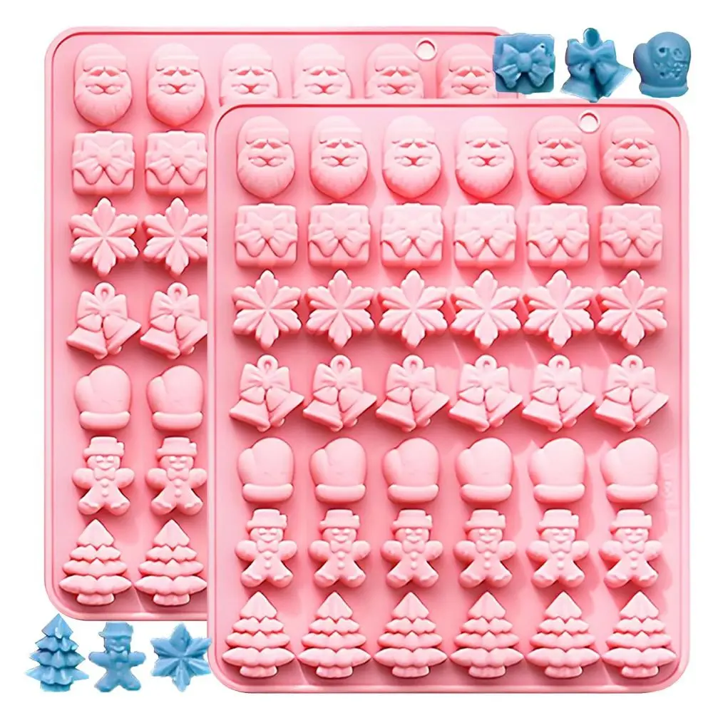 Christmas Theme Mousse Cake Mold Reusable Flexible Chocolate Dessert Mold Non-Stick 42 Options Baking Mould Homemade Candy