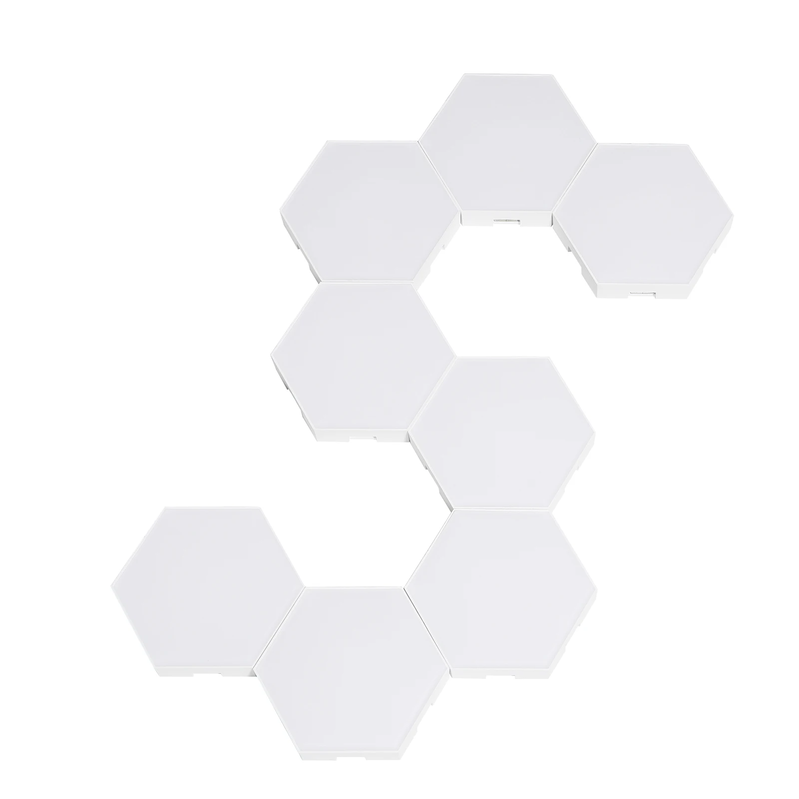 8PCS BT Connected RGB Hexagon Light Ambient Lamp Wall Decorative Lighting with Controller Supported Phones App Line Controller