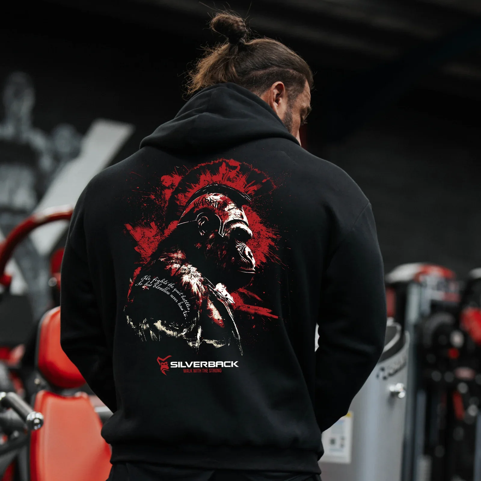 SILVERBACK Herren Zip-Up Hoodie mit Gorilla-Print, Oversize-Hoodies, Fitness, Bodybuilding, Workout, Schwergewichts-Kapuzenpullover