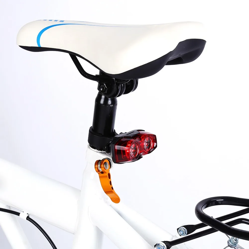 

Durable 2 LED Bike Flashing Light Black+Red Easy To Install Bicycle Tail Light Plastic Bike Warning Light Bike Safety