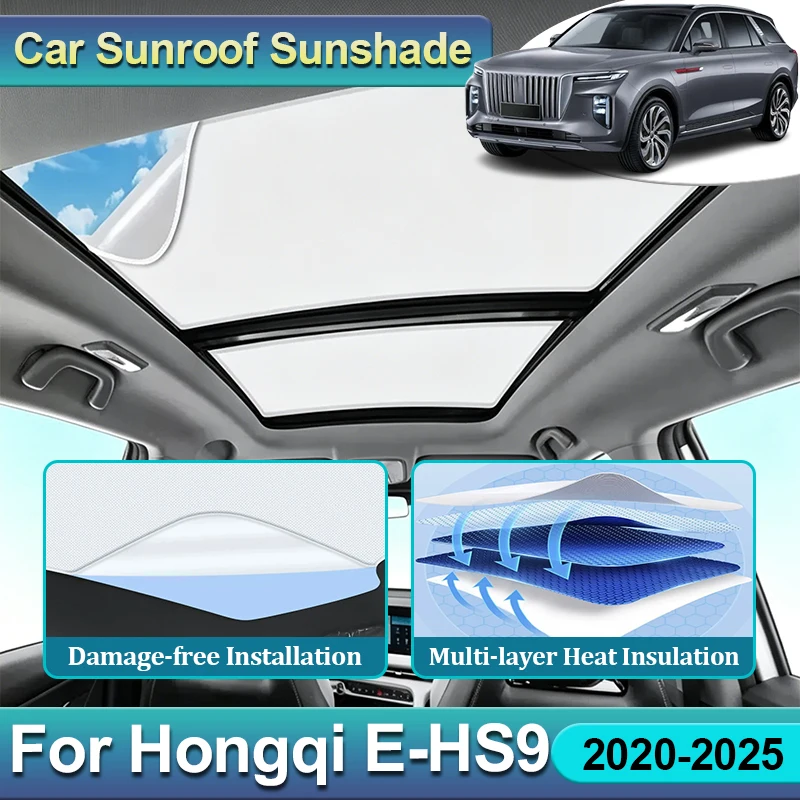 Car SunShades For Hongqi E-HS9 Accessorie 2020 2021 2022 2023 2024 2025 Sun Protection Sun Visor Sunroof Cover Heat Insulation