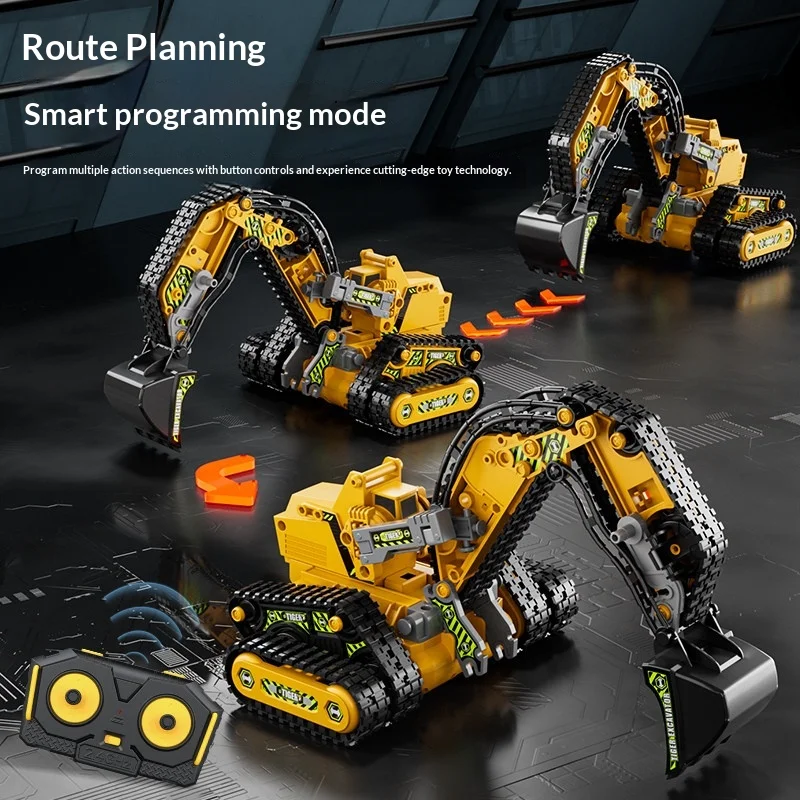Remote Control Excavator Building Blocks Programmable Science Experiment Assembly Engineering Vehicle Educational Birthday Gift