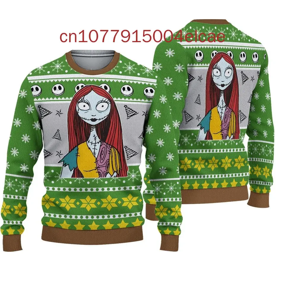 The Nightmare before Christmas Jack and Sally Ugly Sweater 3d Printer Disney Christmas Men's and Women's Ugly Sweaters