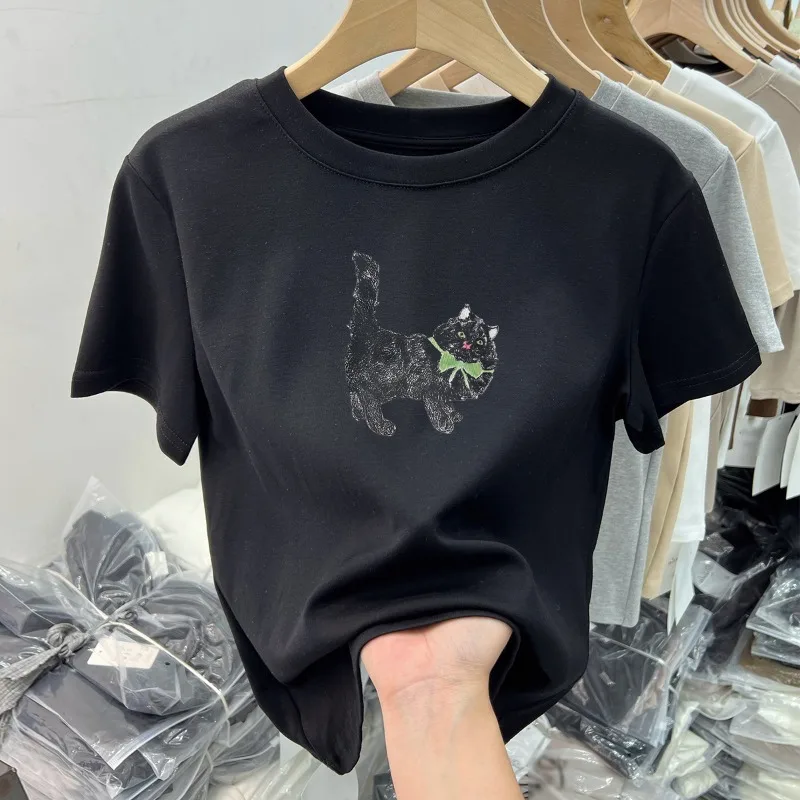 Fashion New Explosion of Women Summer Loose Casual Short-sleeved T-shirt Trend Fun and Unique Pretty Cotton Tops Womens Clothing
