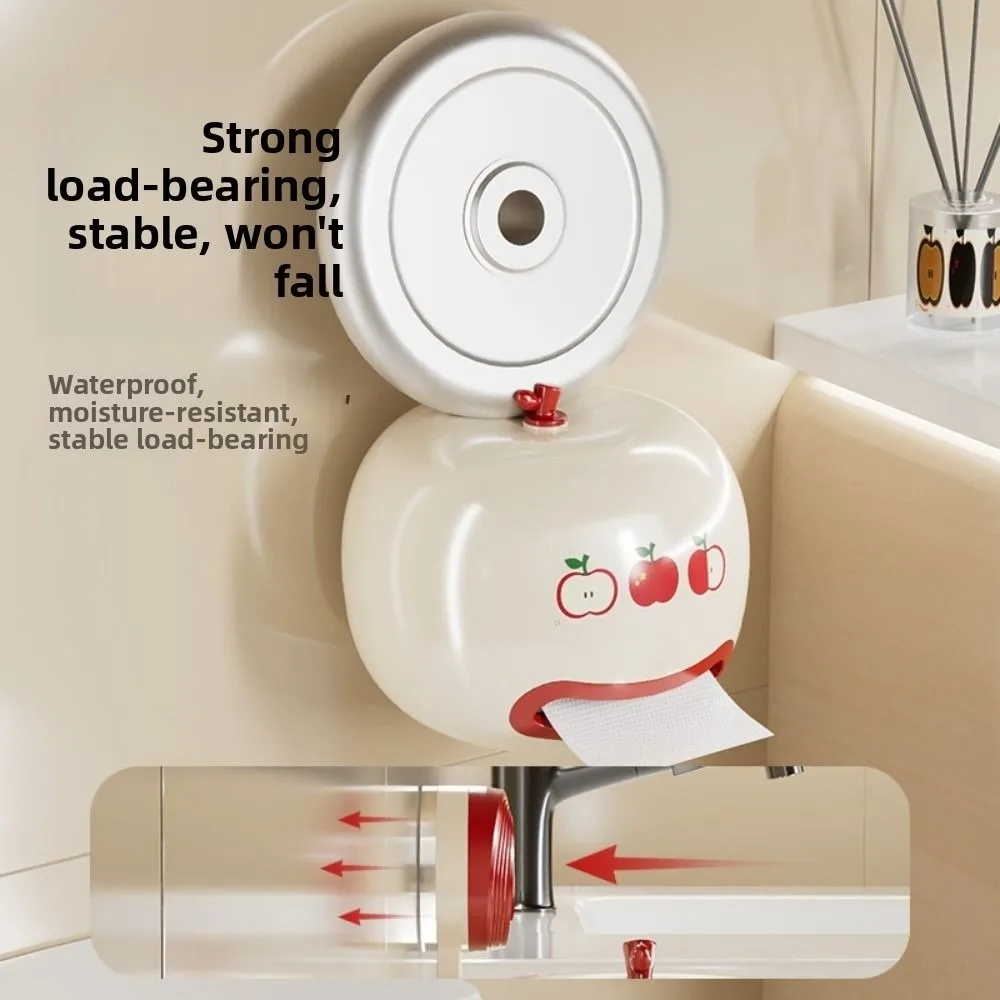 

Подставка для салфеток в форме фруктов на присоске, мультяшная водонепроницаемая коробка для хранения рулонной бумаги, легко устанавливается, большое отверстие