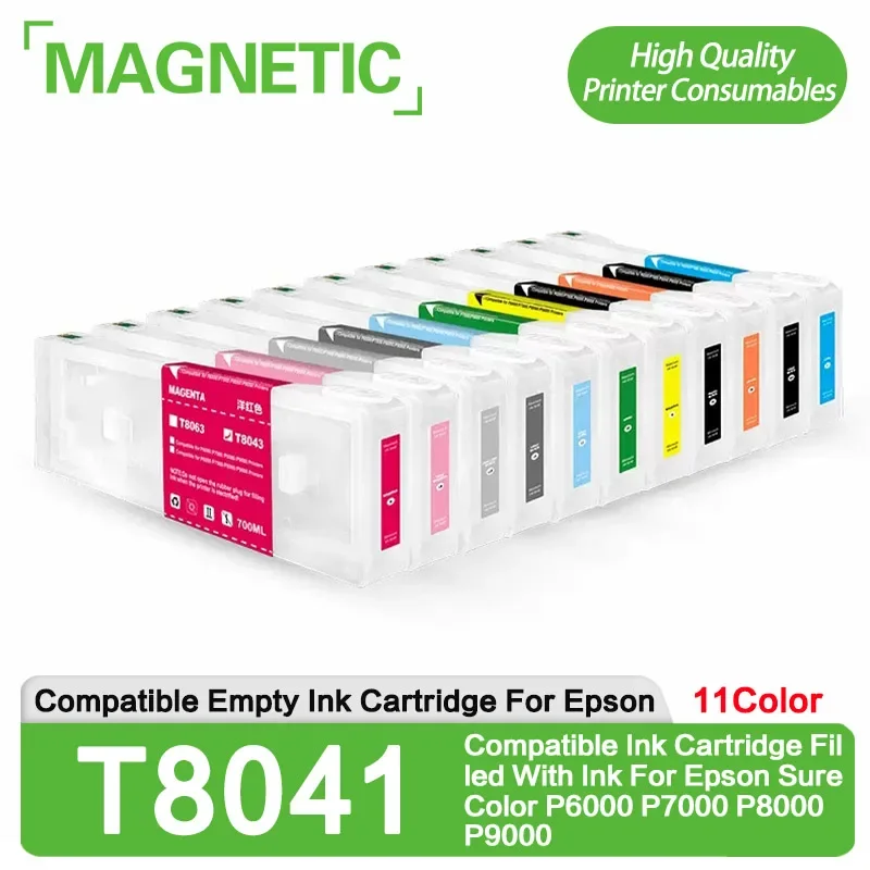 11Color For European Version T8041-T8049 Compatible Empty refillable Ink cartridge For Epson SureColor P6000 P7000 P8000 P9000