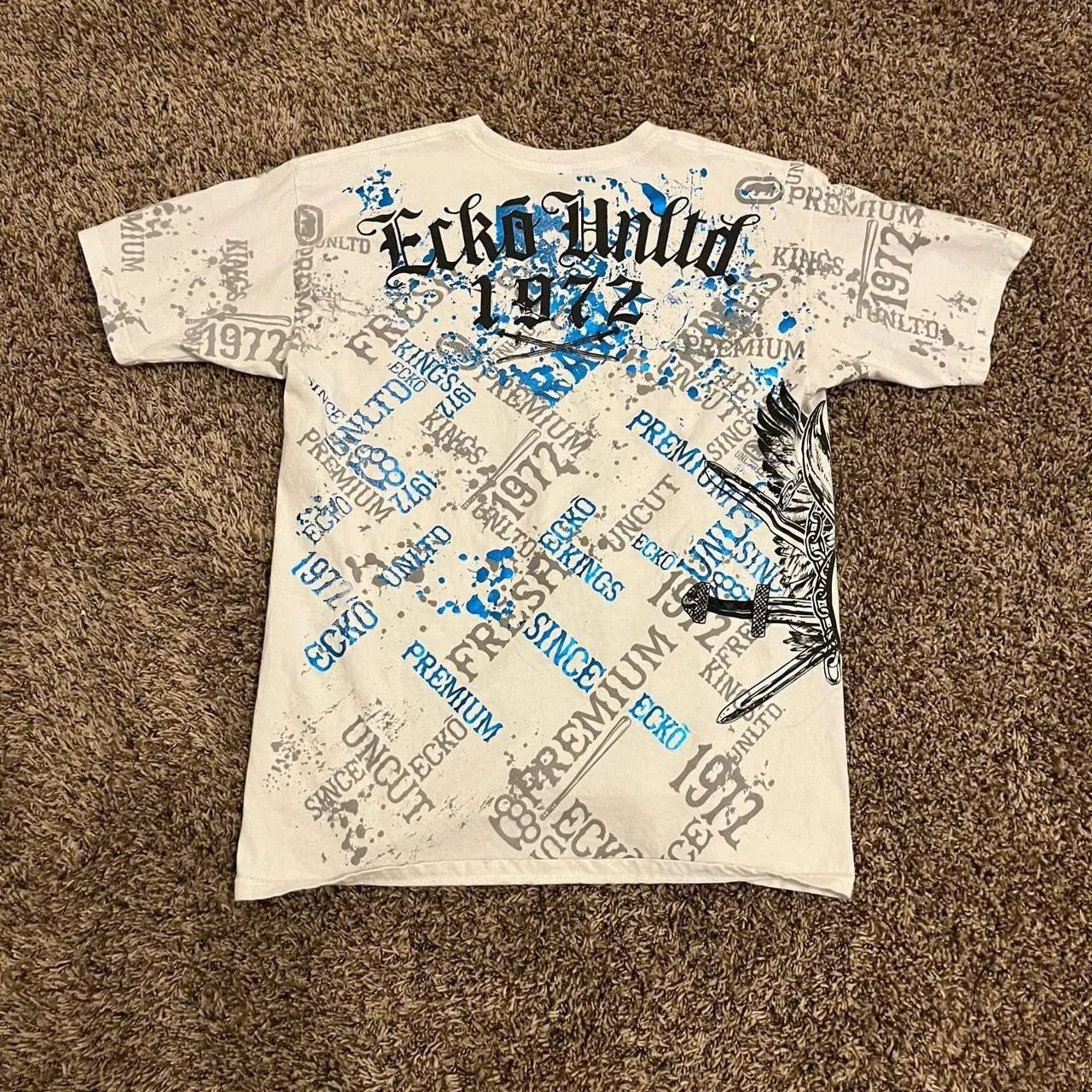 Ecko Limited Edition Retro Vibes MMA Graphic Tee Vintage Metal Skull Streetwear Oversized Shirt 90s Rock Goth Style Men Women