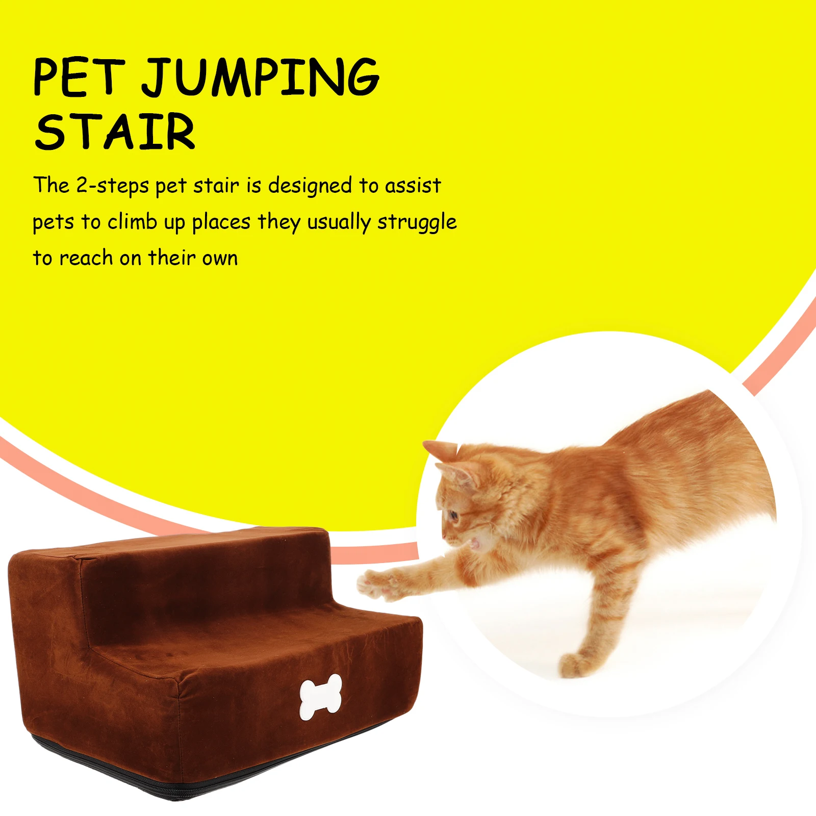 

2-Step Pet Stair Lightweight Portable Dog Stair Ladder Indoor Puppy Cat Bed Steps Pet Safety Ladder Stairs for Dog