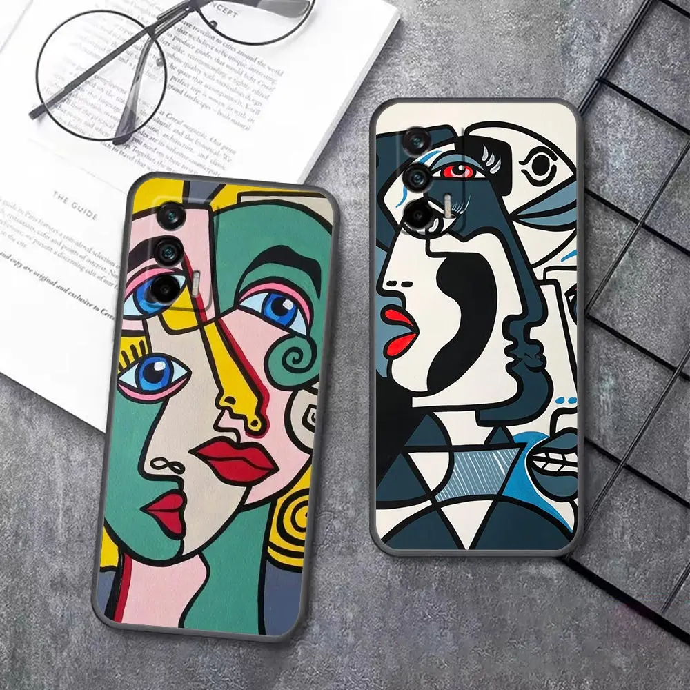 Case For OPPO Realme GT 2 Pro Master Neo2 NARZO 50 50I 50A 5G C33 C30 C30S V15 V13 Case P-Picasso Abstract Art Painting Graffiti