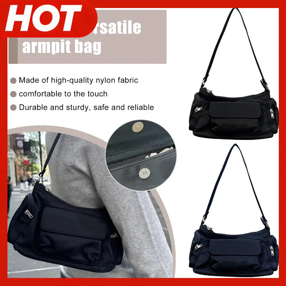 

Women Nylon All-Matching Underarm Bag Casual Commuting Bag Lightweight Retro Korean Styles for Daily
