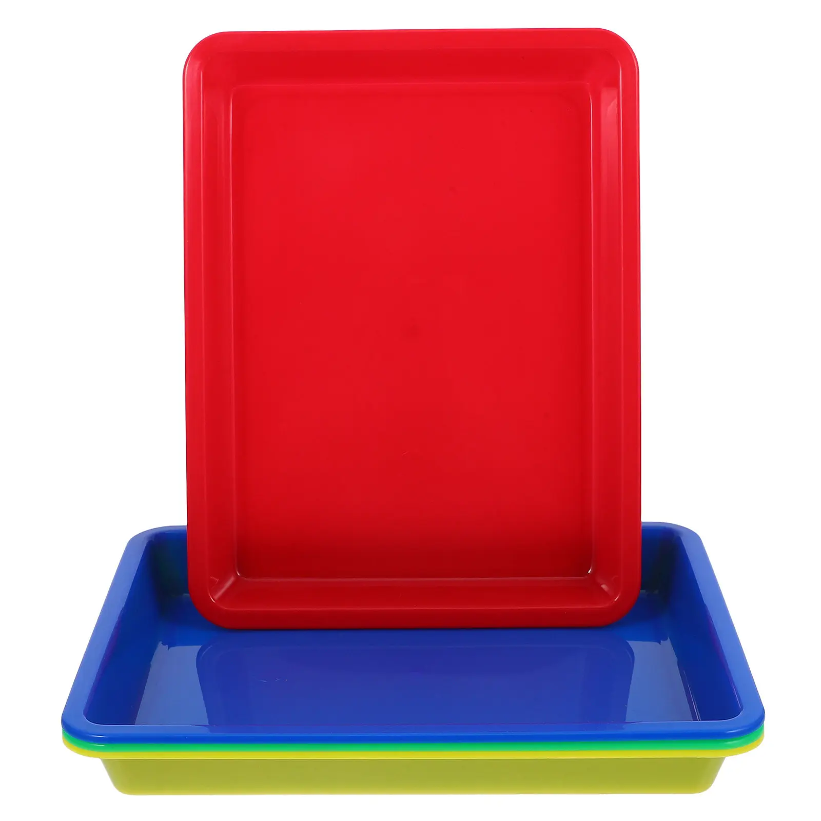 4Pcs Plastic Colorful Storage Tray for Classroom Sorting Art Crafts Sensory Play Preschool Education Center Portable