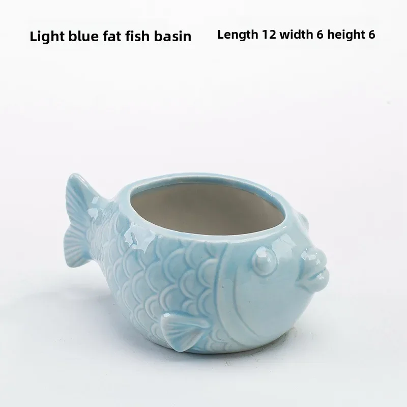 Ocean Ceramic Succulent Planter Simple Animal Cartoon Succulent Plant Pot Home Decor  Table Garden Use
