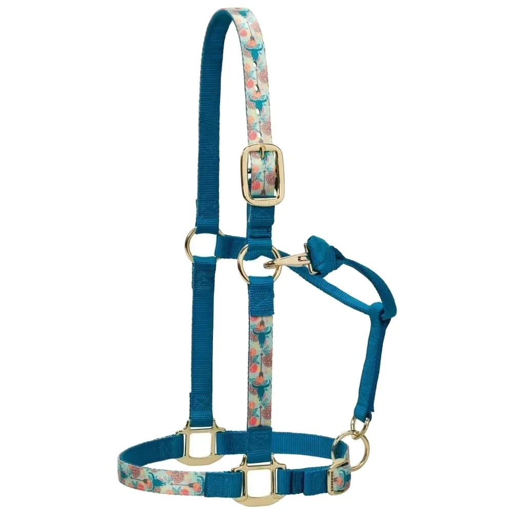 

Customized Personalized Durable Lead Ropes Western Leather Embroidery Horse Nylon Halter 2