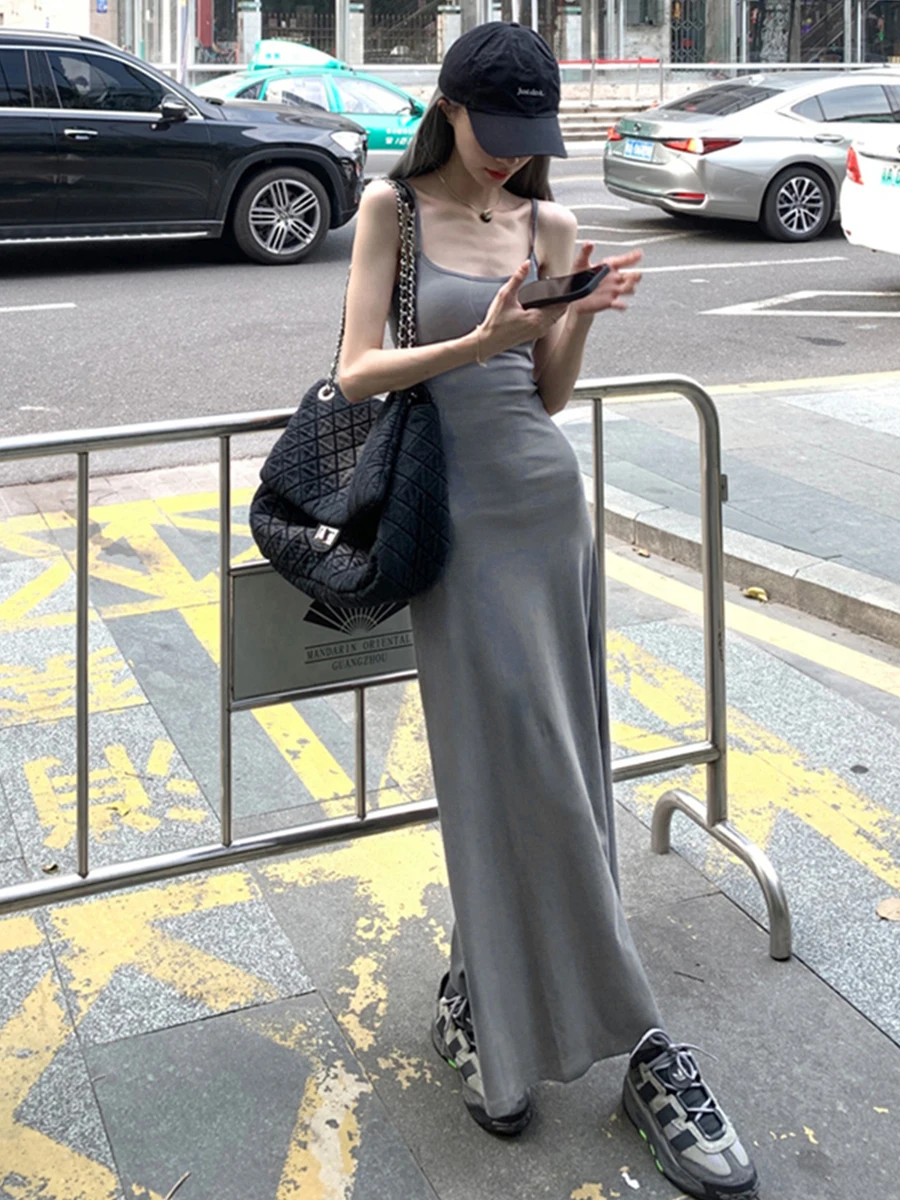 

Женское летнее пляжное платье Ay Kardaian Strap Dr, вязаное, облегающее, длинное, с завышенной талией, в корейском стиле, повседневное, размер S