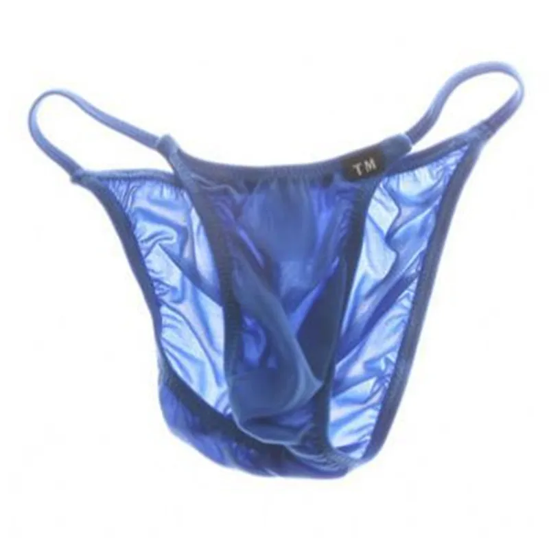 Men Thin Strap Ice Silk Briefs Sheer Breathable Low Rise Underwear Stretch Soft Comfy Daily Wear Male Underpants