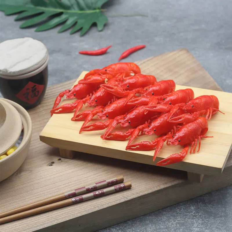 1pcs Artificial Shrimp Fake Sea Food Model PVC Lobster Kitchen Photography Prop Restaurant Window Display Home Decor Accessories