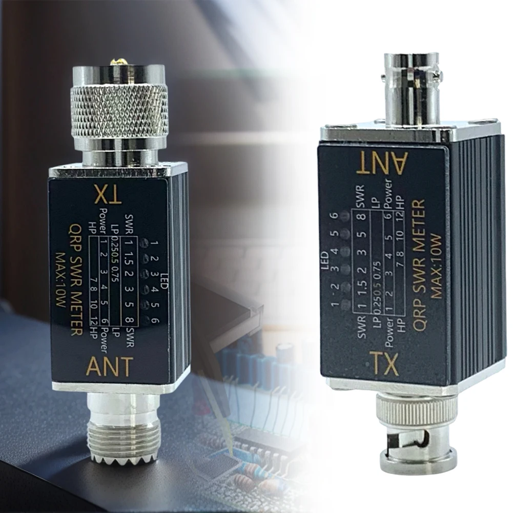 1- 30mhz 10W 6 LED SWR Meter Mini Power & SWR Meter No Batteries Required Shortwave Standing Waves Indicator Portable SWR Meter