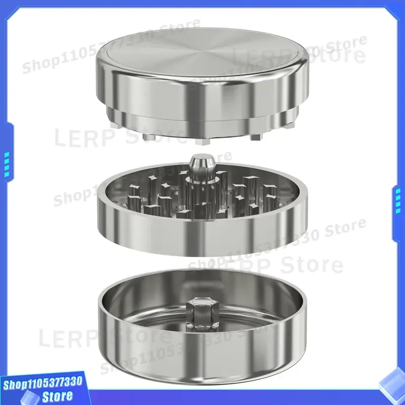 Custom Logo Stainless Steel Herb Grinder Magnetic Round Portable Metal Dry Spice Tobacco Smoking Accessories Design Portable