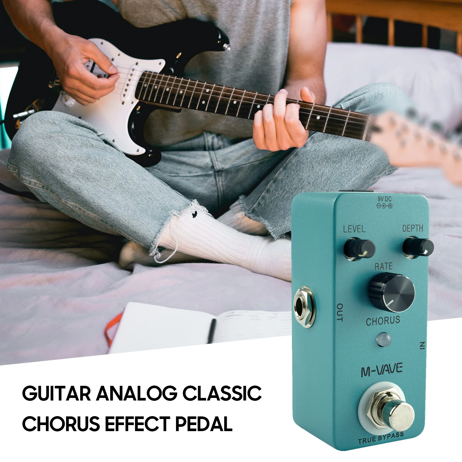 M-VAVE CHORUS Guitar Analog Classic Chorus Effect Pedal True Bypass Full Metal Shell, Chorus Volume/ Depth/ Speed Control