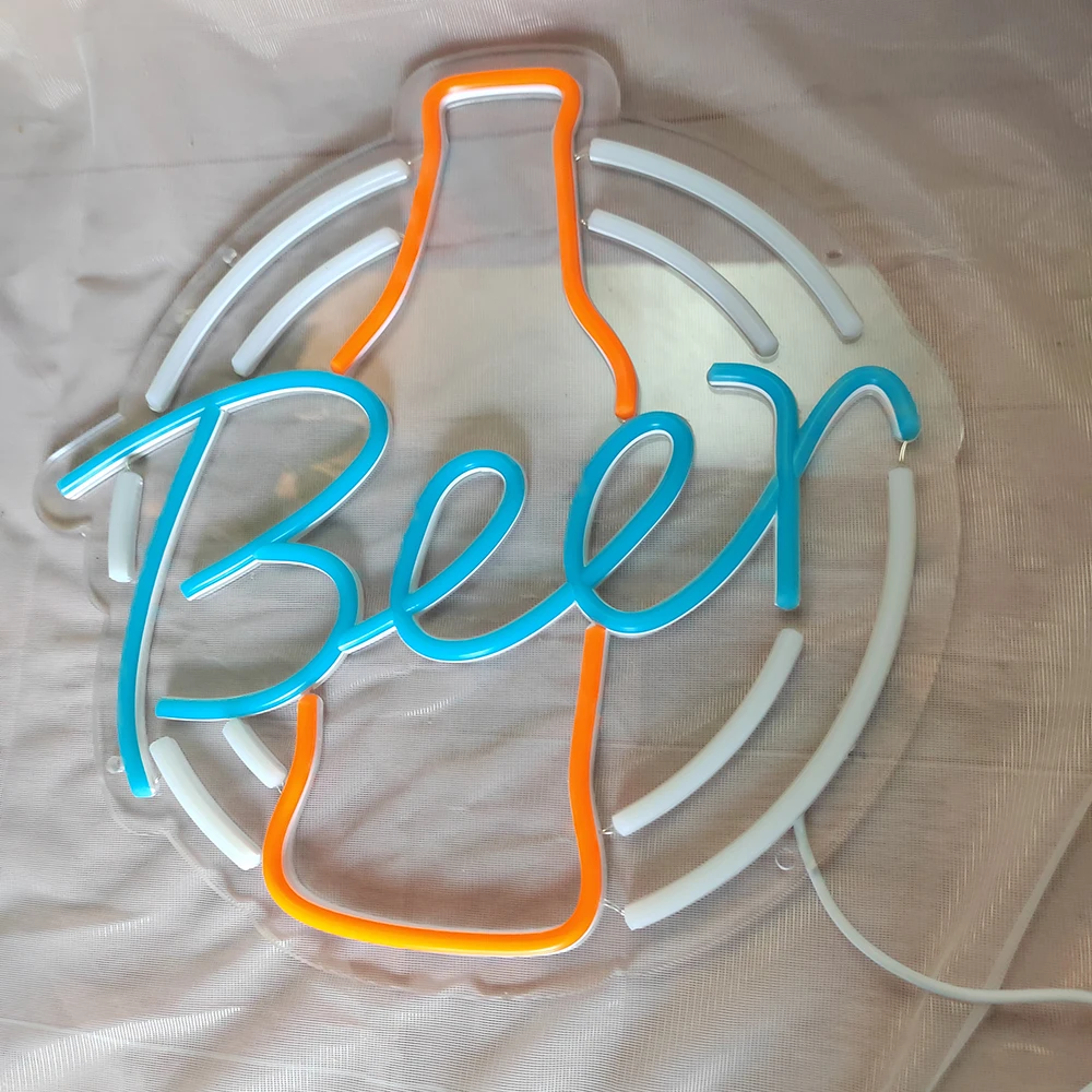 Beer Neon Light Sign Lighted Beer Signs LED Neon Signs Beer Bar Pub Recreation LED Neon Lights Art Wall Decorative Sign