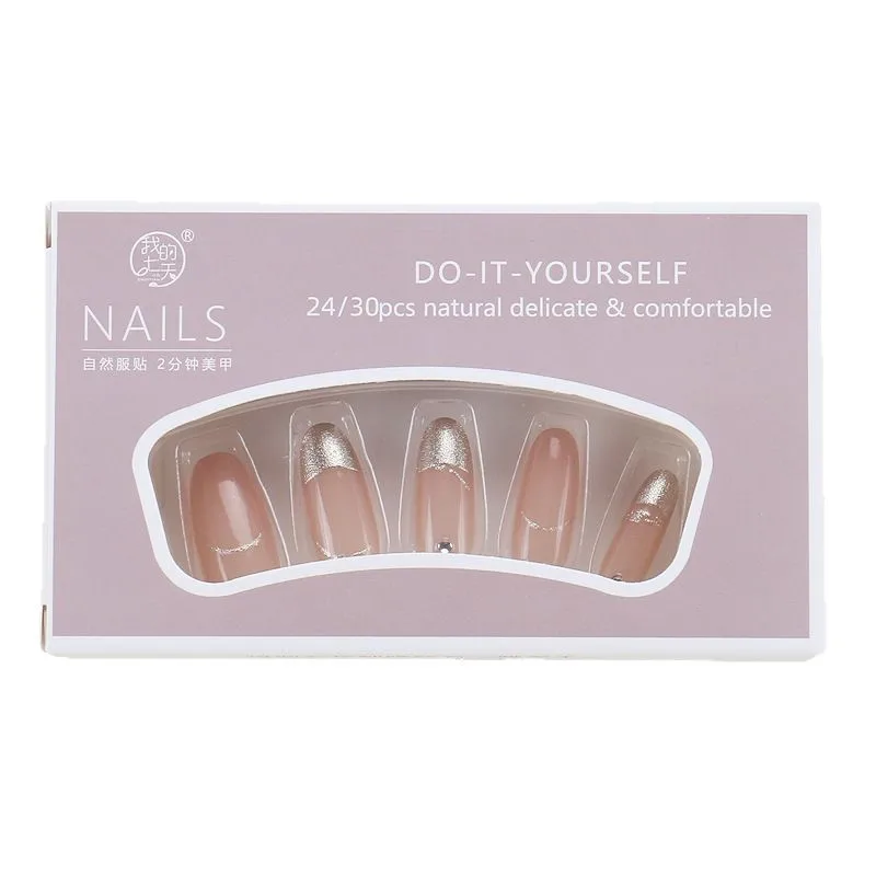

Wearing Nail Premium Light Luxury French Phnom Penh Handmade Nail Patch Royal Sister Fake Nail Patch