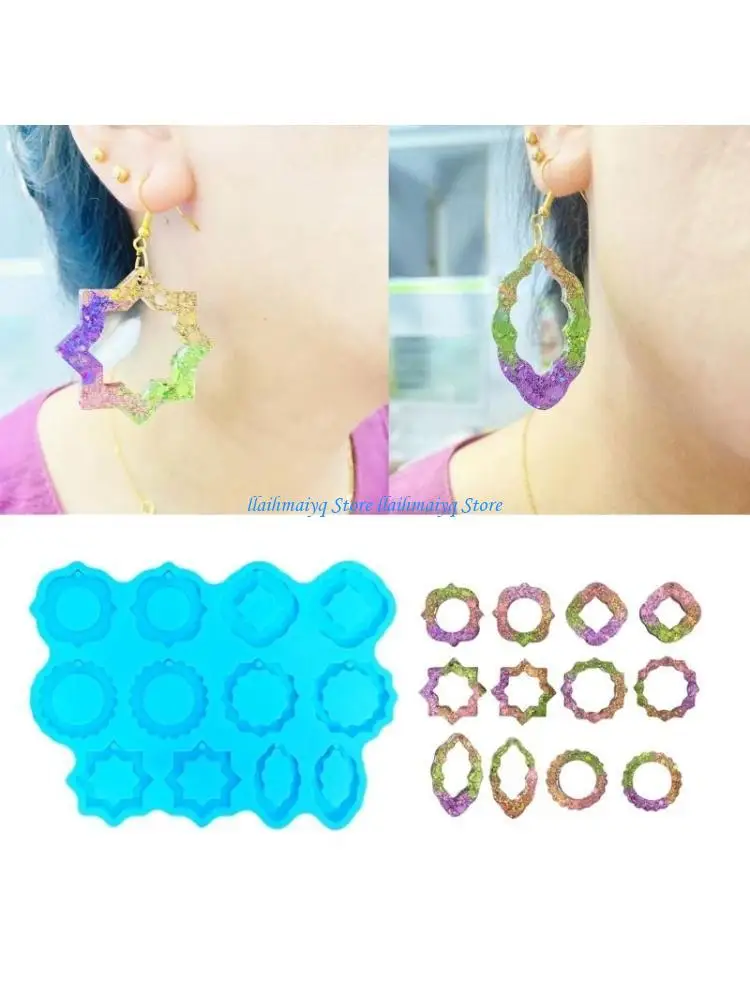 

573B Hanging Pendant Earrings Decoration 6 Styles Combined Irregular Silicone Mold