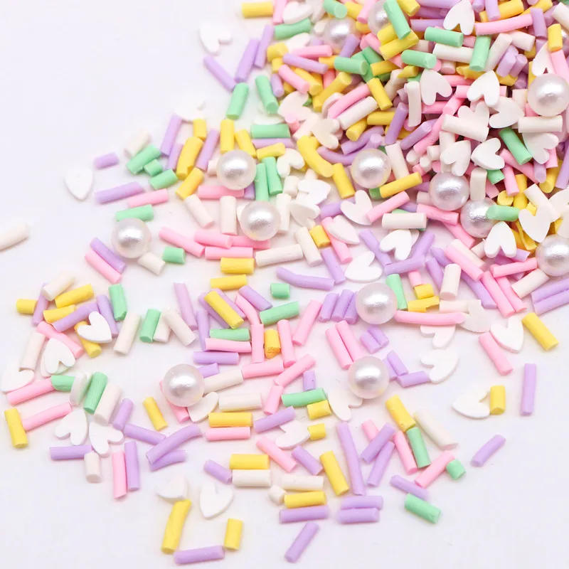 Candy Polymer Clay Slices 1mm Thin Sprinkles Long Cylindrical Hot Clay for Slime Supplies DIY Crafts Tiny Plastic Klei Accessory