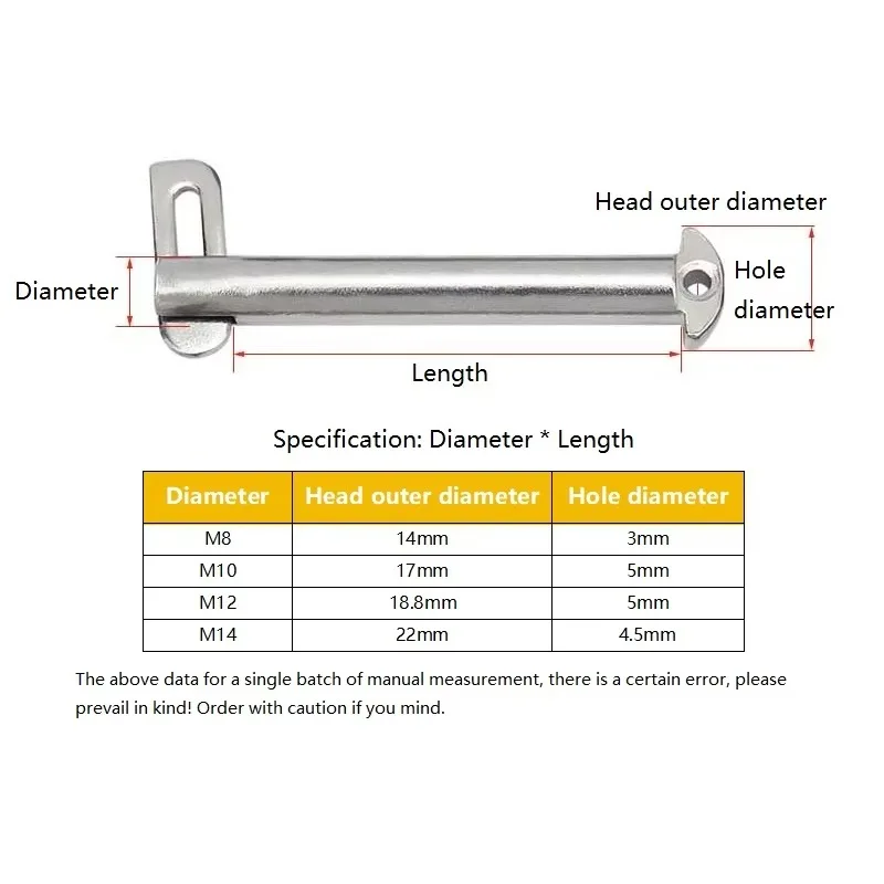 M8 M10 M12 M14 304 Stainless Steel Elbow Bolt Tongue Pin Marine B-Type Elbow Bolt Tongue Pin GB3473-83