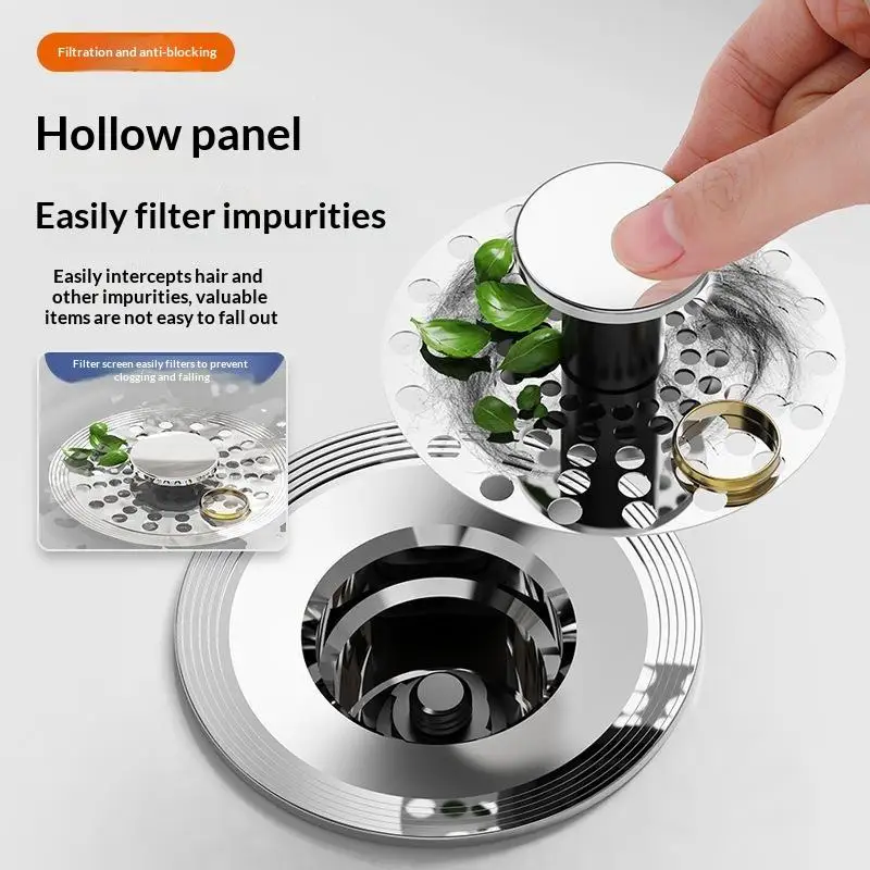 Press Type Washbasin Drain Plug 1Pcs Spring-loaded Anti-odor Replacement Core for Bathroom Kitchen Sink
