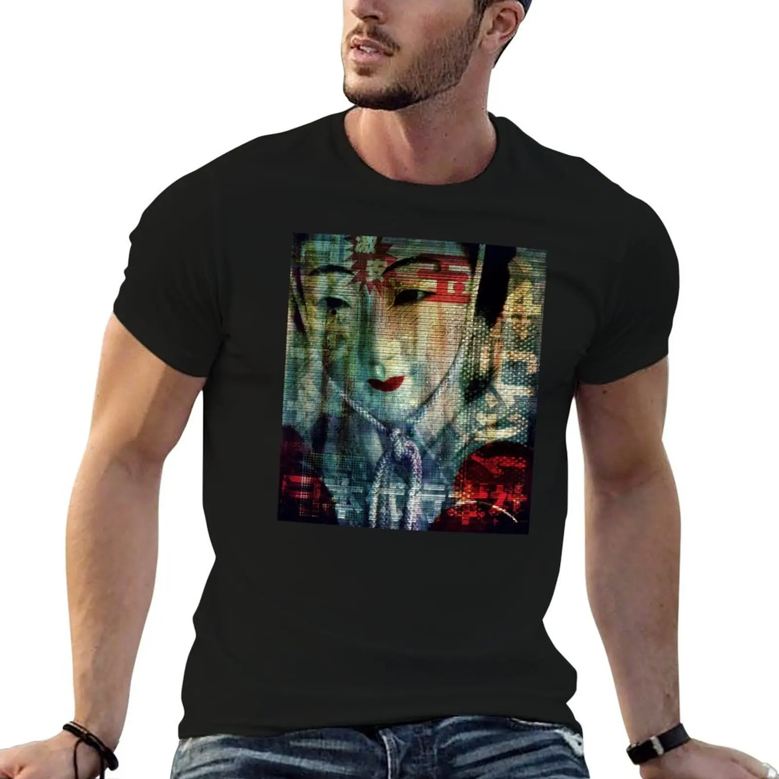 Futuristic Geisha T-Shirt oversize t-shirts man Louboutins mens t shirts pack