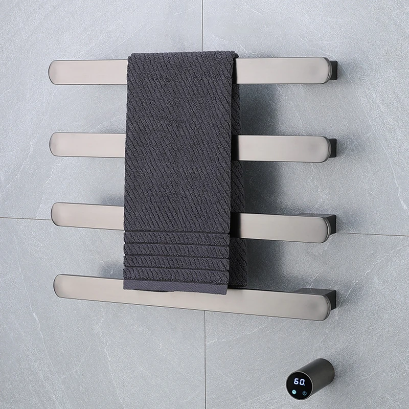 Intelligent Towel Rack Control Heated Electric Towel Bars LED Indicator Constant Temperature Towels Racks Stainless Steel Shelf
