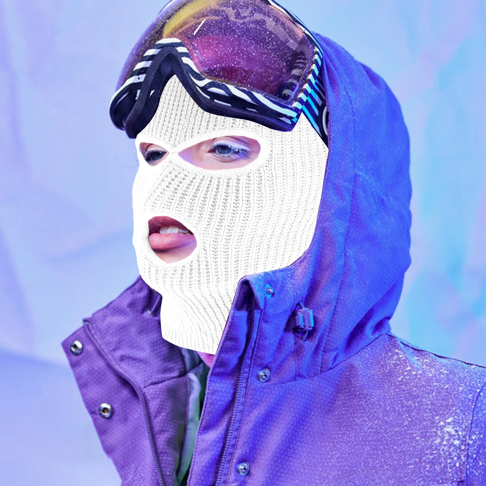 

Warm Knitted Ski Mask 3 Hole Full Face Cover for Winter Sports Balaclava Cycling Skiing Snowboarding Men Women Anti-Fog Design