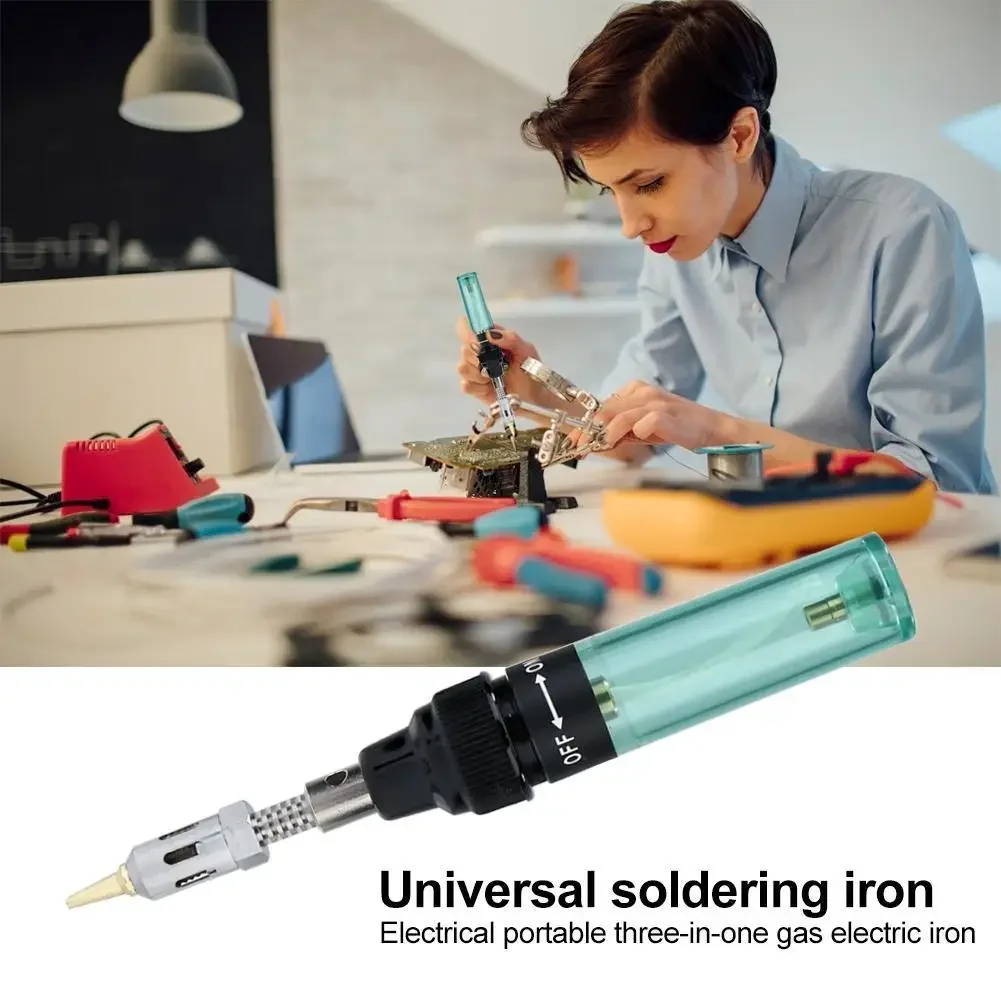 14Pcs Soldering Iron Kit Gas Soldering Iron Pen Butane Cordless Electric Welding Gun Butane Adjustable Flame For Home Computer