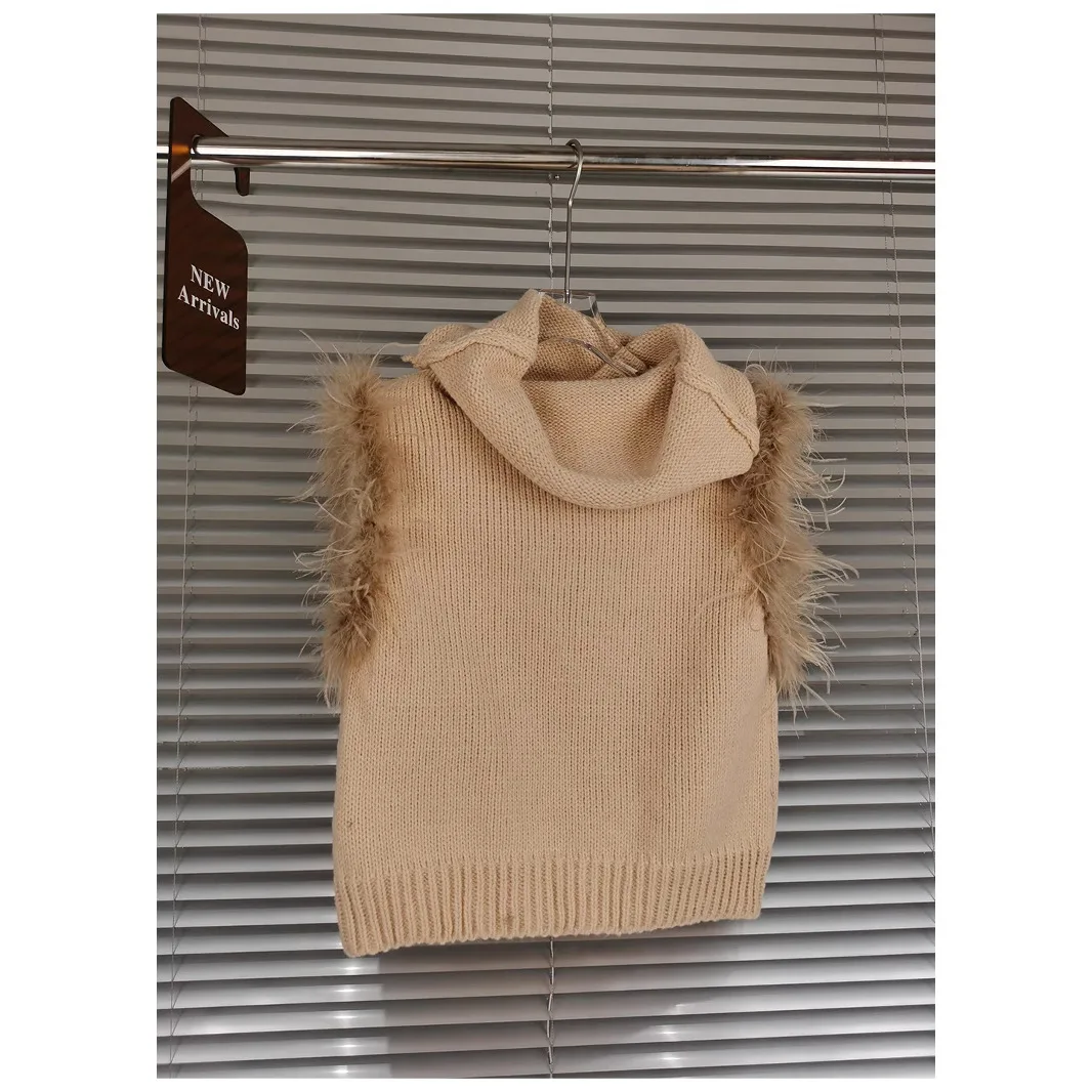 

2025 Autumn New Sleeveless Loose Knit Vest Layering Cardigan | Oversized Pullover Sweater Top For Women