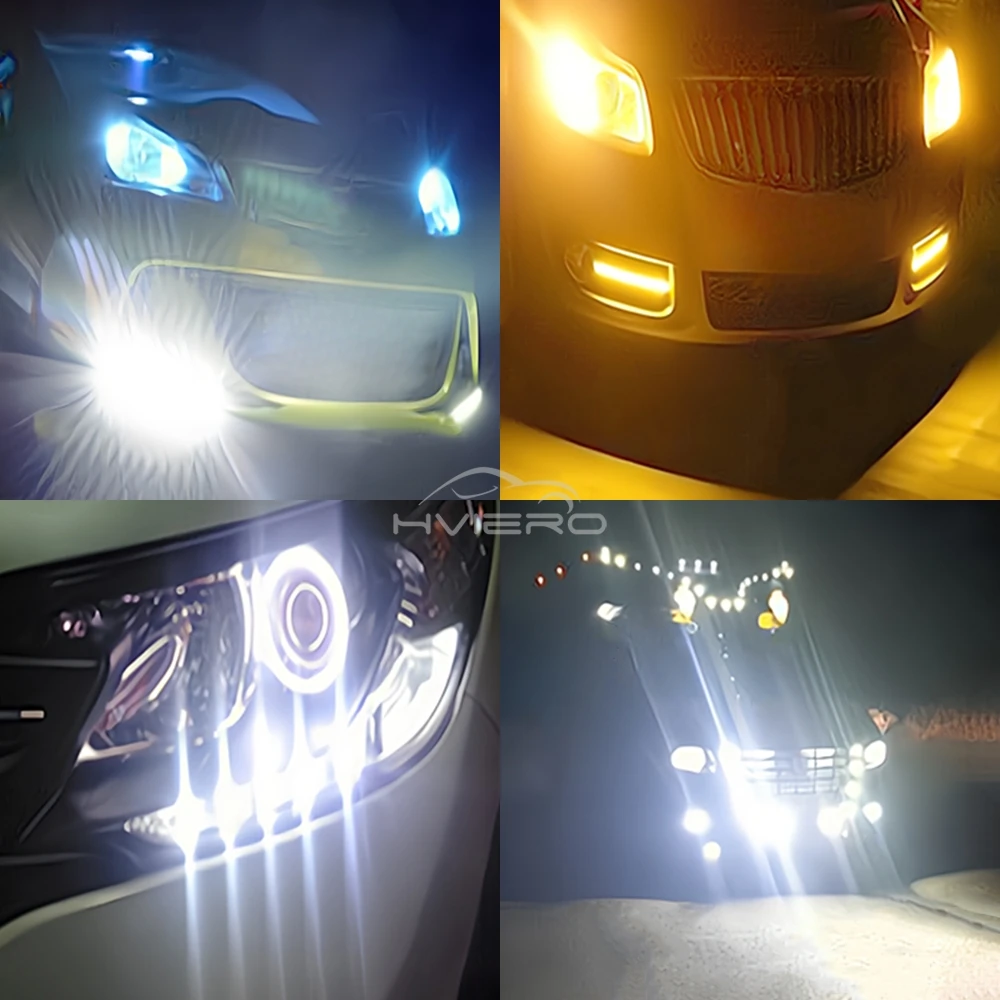2Pcs 23MM Cars Eagle Eye Silver Shell DRL Led Daytime Running