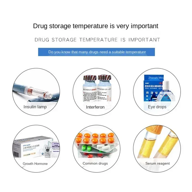 Fridge Cooler Refrigerator Warmer Cooler Drink Freezer Cooler Bag for Insulin Vaccine Cold Diabetes Outdoor Travel Drug