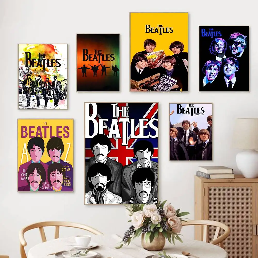The B-Beatles Band Poster Sticky Posters Waterproof Paper Sticker Coffee House Bar Home Decor