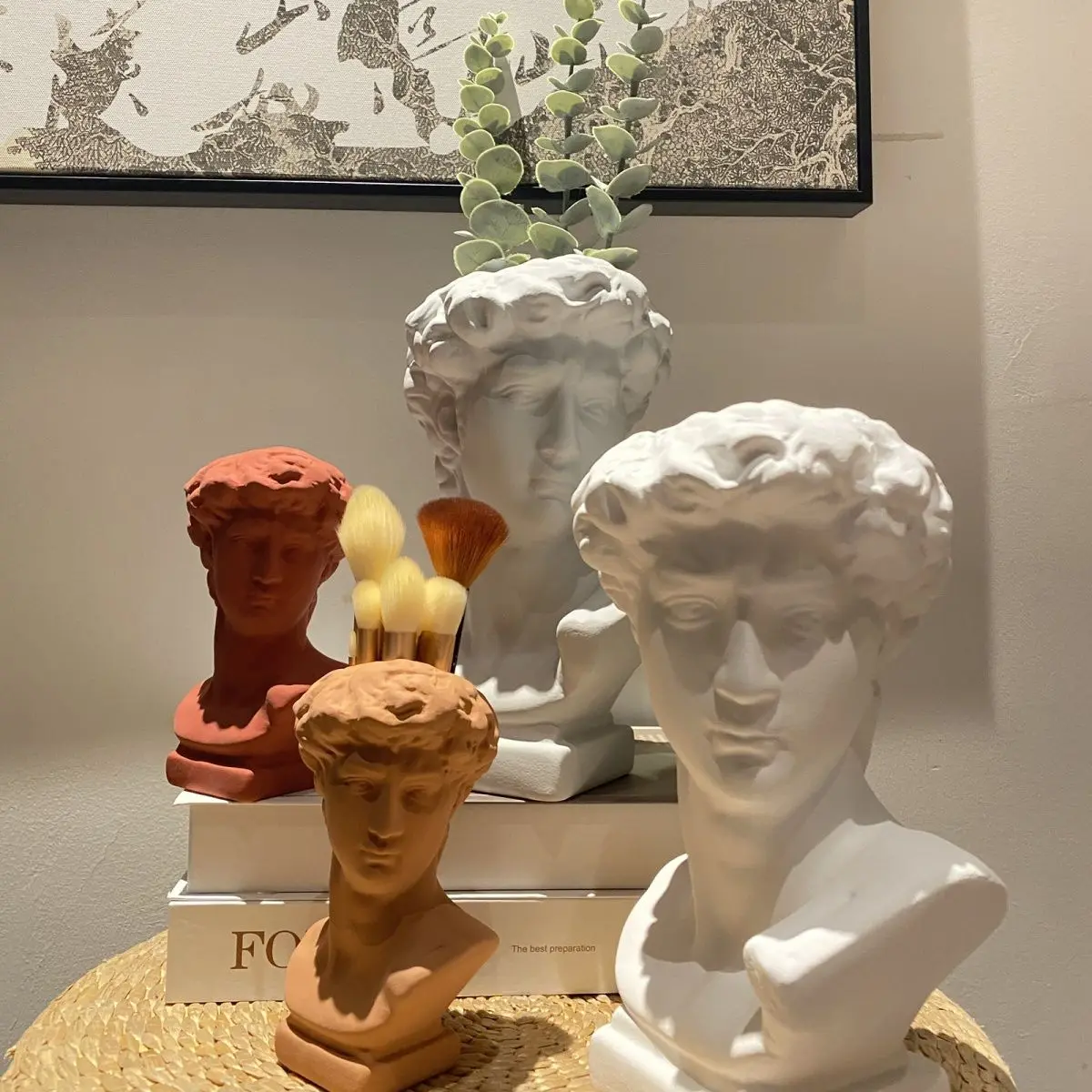 Stereoscopic Vase Ornament Ceramic Crafts Arrangement Container Dining Table Room Decoration