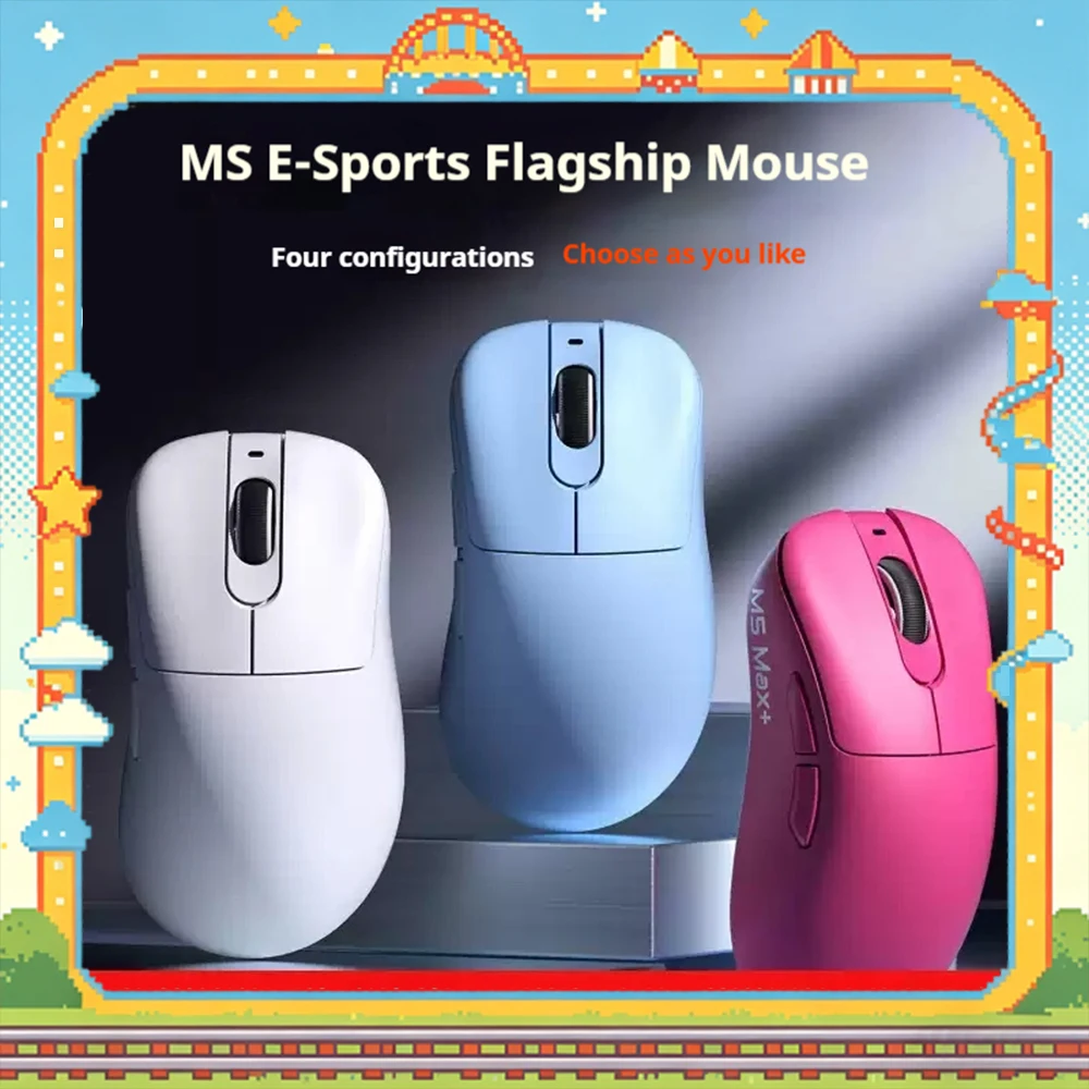 LINGBAO M5PROMAX+ 8K Wireless Gaming Mouse PAW3395 Sensor 12000DPI Three-mode Lightweight Mouse For FPS Valorant PC Gamers