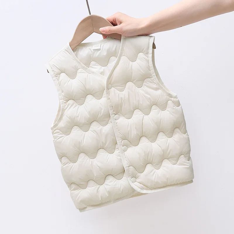 Children's cotton vest for infants and toddlers, thickened vest for autumn  new boys' and girls' top with cotton lining