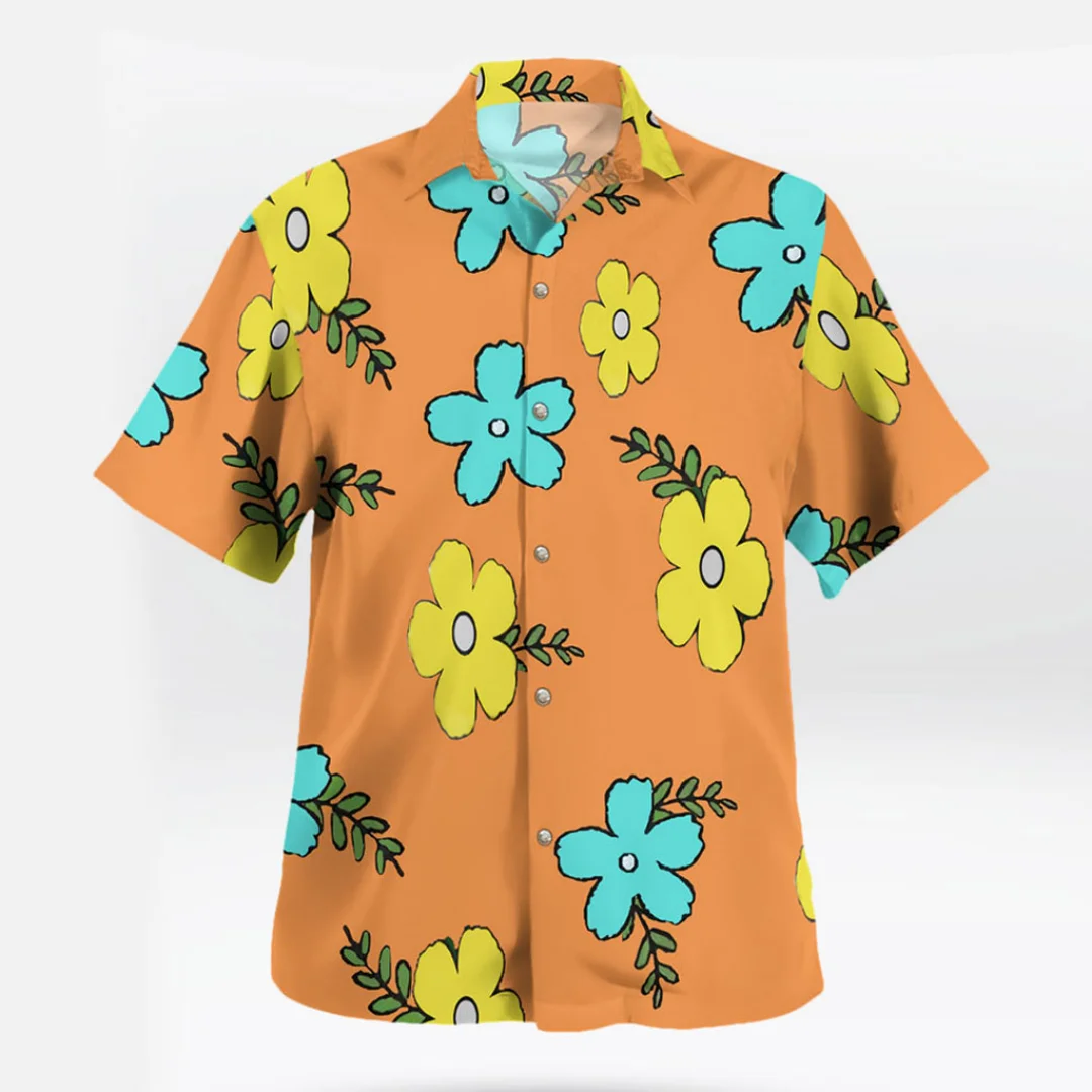 One Piece Sanji Egghead Shirt Hawaii Floral Button-Up Cosplay Summer Leisure Men's T-Shirt Children's Clothing Tee Y2k Woman