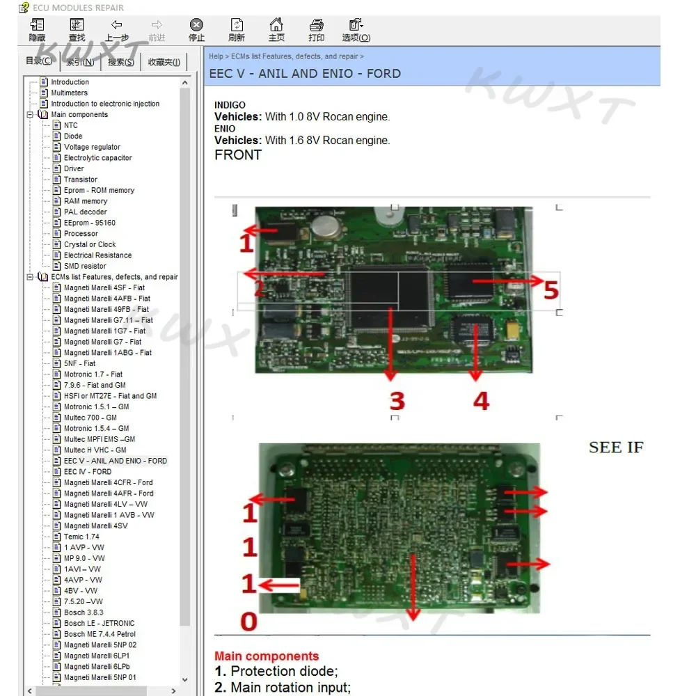 2023 ECU Repair Software ECU Modules Repair Pinout Immo Location Including Multimeters Transistor EEprom Defects Car Repair Tool