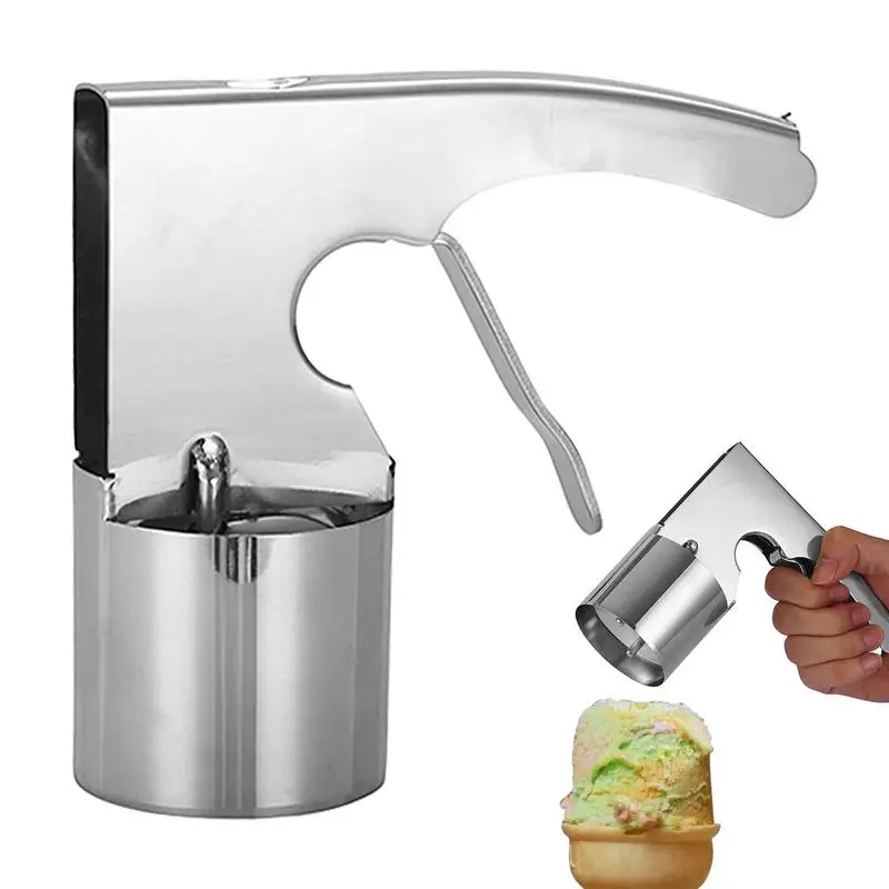 

Stainless Steel Ice Cream Scooper Cylindrical Ice Cream Scoop Old Time Ice Cream Ball Scoop With Trigger Release Kitchen Gadgets
