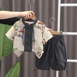 Summer Children Kids Girls Boys Clothes Infant Printe National Style Shirt Shorts 2pcs/Set Baby Toddler Costume 1 2 3 4 5 Ages