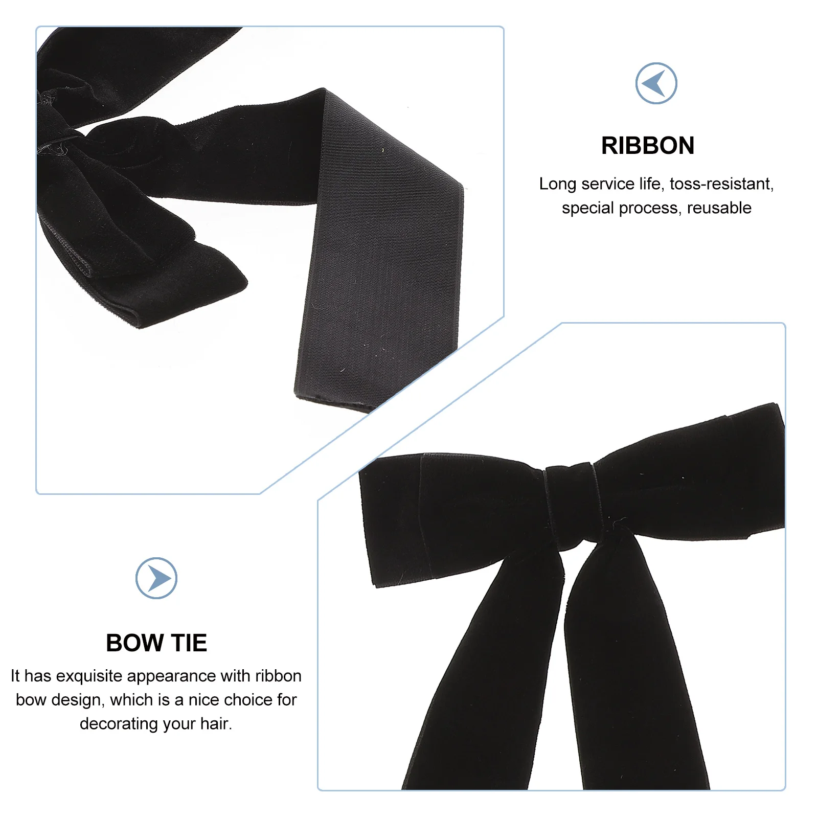 

2pcs Velvet Large Bowknot Bobby Pin Hair Clips Barrette Bobby Pins Black Hairpin Accessories Birthday Party Gifts