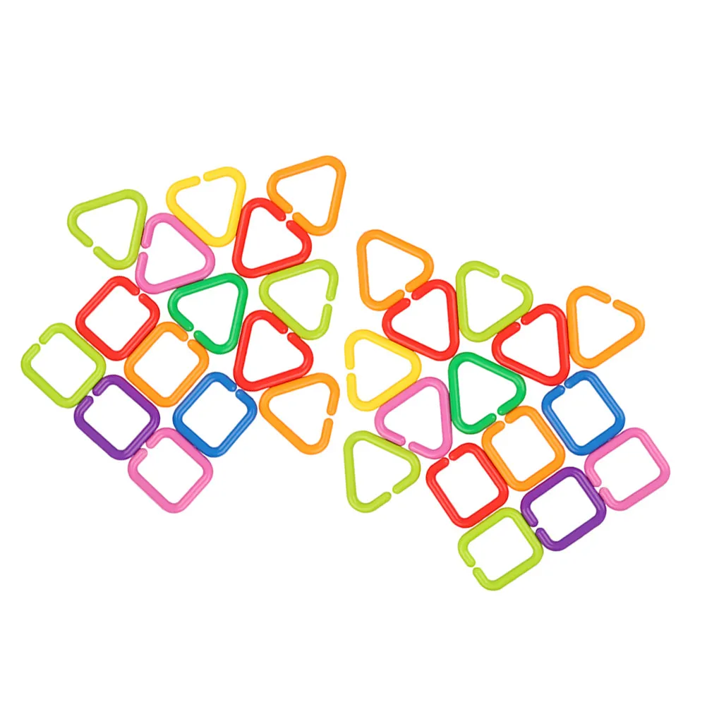 

Набор из 70 разноцветных геометрических звеньев-цепочек для малышей: развивающие игрушки для колясок, автокресел и стульчиков для кормления