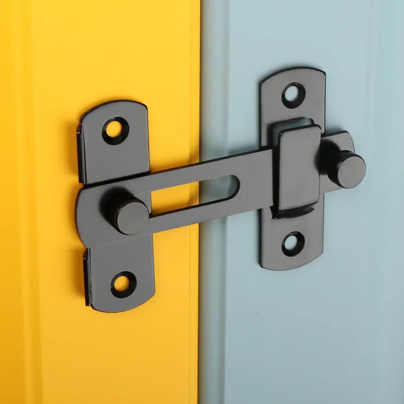 Stainless Steel Matte Black Door Latch Locks,Bifold Slide Gate Latch Lock,Safety Door Bolt Latch Lock 4 X Screws Home Hardware