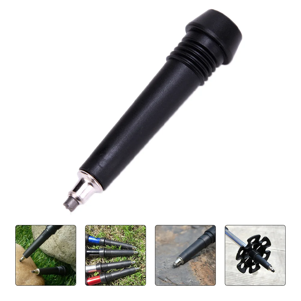 

4 Pcs Trekking Pole Head Climbing Rod Tip Walking Sticks Hiking on Foot Tungsten Steel Parts Carbon