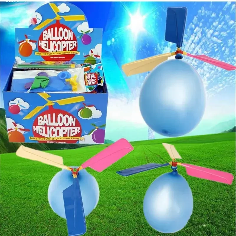 

Colorful Traditional Classic Balloon Helicopter Portable Outdoor Game Flying Puzzle Toy Children's Party Supplies